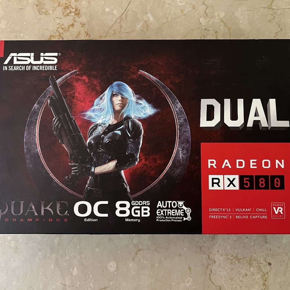 Asus Dual AMD Radeon RX580 8GB OC Edition GPU (EUC)